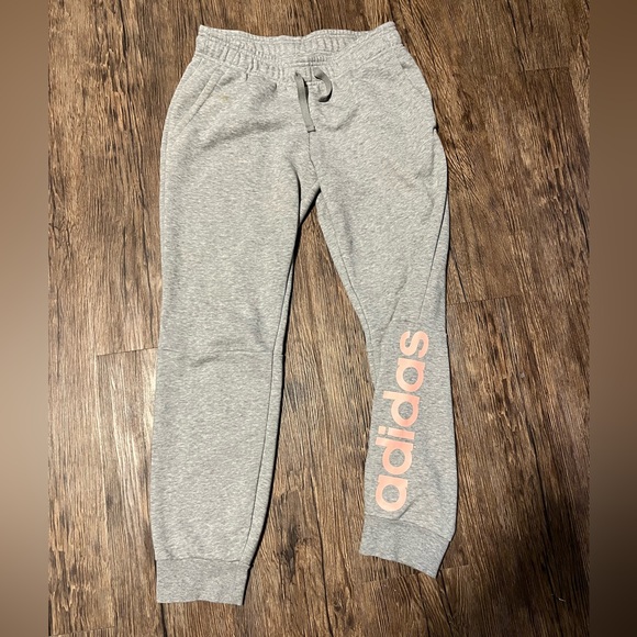 Adidas sweatpants, grey & pink, size M, excellent condition - Picture 1 of 2